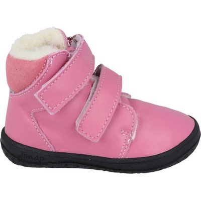 Jonap zimní barefoot boty B4 růžové vlna