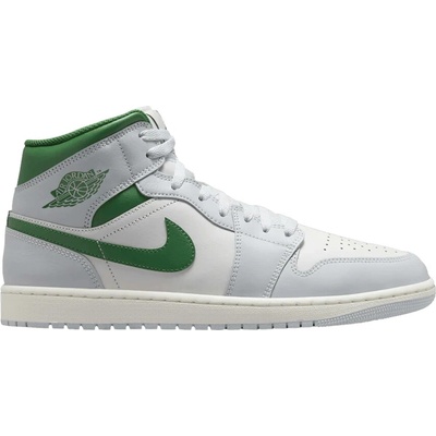 Jordan 1 Mid White Pure Platinum Pine Green