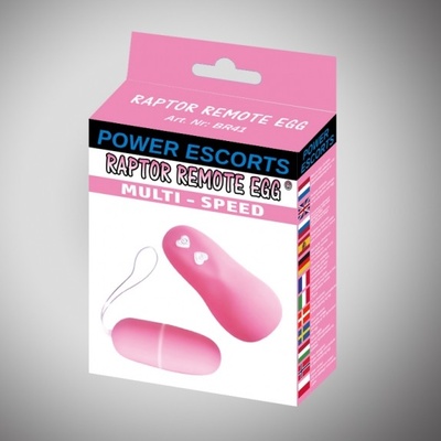 Power Escorts Raptor Remote Egg Pink Remote Egg Vibrační vajíčko na dálkové ovládání růžové