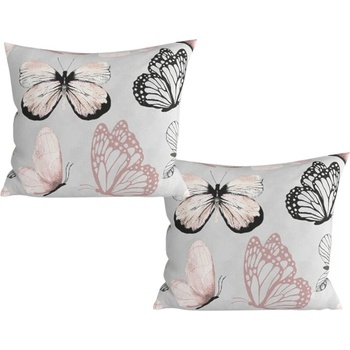 Textilomanie z mikrovlákna MY BUTTERFLY svetlo sivá 2ks 45 x 45 cm