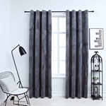 vidaXL Затъмняващи завеси с халки, 2 бр, кадифе, антрацит, 140x245 см (134498)