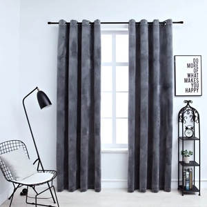 vidaXL Затъмняващи завеси с халки, 2 бр, кадифе, антрацит, 140x245 см (134498)