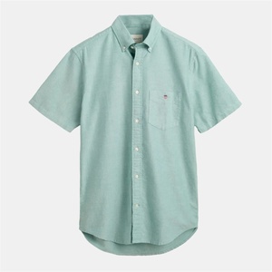 Gant Риза с къс ръкав Gant Regular-Fit Classic Short Sleeves Oxford Shirt - Green