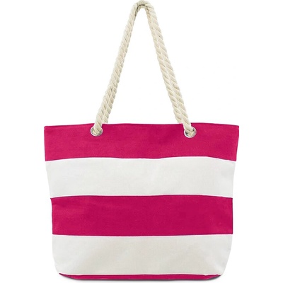 KUFREPLUS Plážová taška SCB03 ružová + biela 45 x 32 x 13 cm