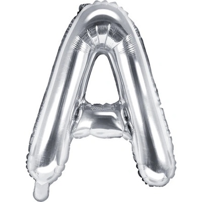 PartyDeco Fóliový balón Mini Písmeno A 35cm strieborný