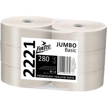 Linteo JUMBO BASIC 280 еднослойно сиво рециклирано, 300 м (6 бр. )