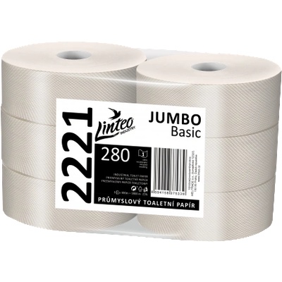 Linteo JUMBO BASIC 280 еднослойно сиво рециклирано, 300 м (6 бр. )