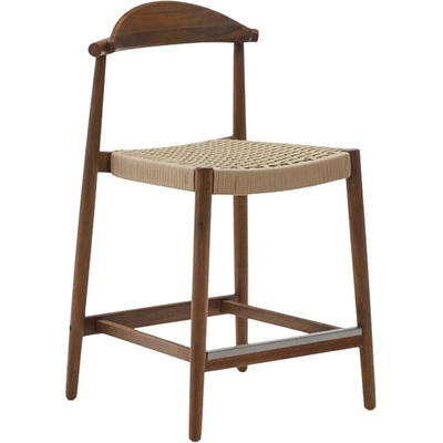 Kave Home Nina 62 cm ořechová s béžovým výpletem