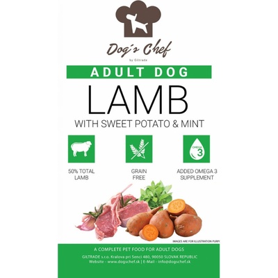 Dog's Chef Lamb With Sweet Potato & Mint Adult 15 kg