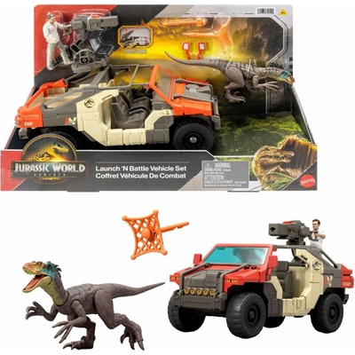 MattelJurassic World Ellie Sattlerová s autem a dinosaurem