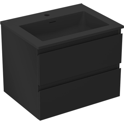 Orio баня шкаф 60 см с мивка Otis, 2 чекмеджета, черен мат - 91A10-06047-2-BFF71-W18M71 (91A10-06047-2-BFF71-W18M71)