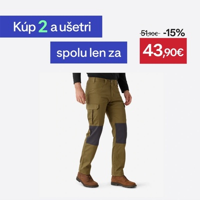 Nohavice Solognac Odolné kapsáčové nohavice Steppe 500 dvojfarebné