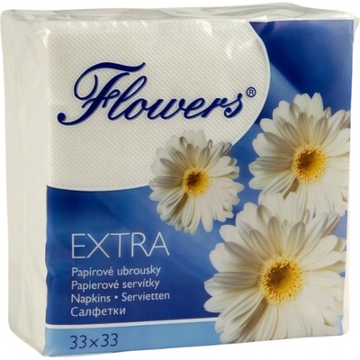 Flowers Extra papírové ubrousky 1V 100ks 33x33cm