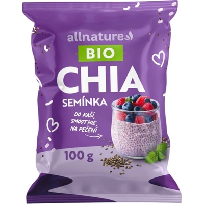 Allnature Chia semienka BIO semienka v BIO kvalite 100 g