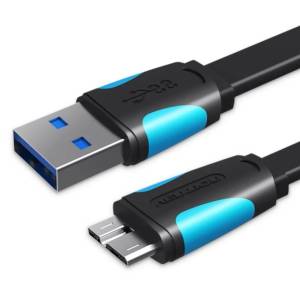 Vention USB-A 3.0/M - Micro USB-B, ( плосък, черен), 1 м, кабел