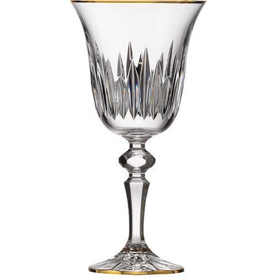 Bohemia Crystal ručně broušené sklenice na červené víno Prisma Line Gold 2 x 220 ml