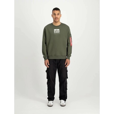 Alpha Industries mikina Satin Logo tmavě zelená