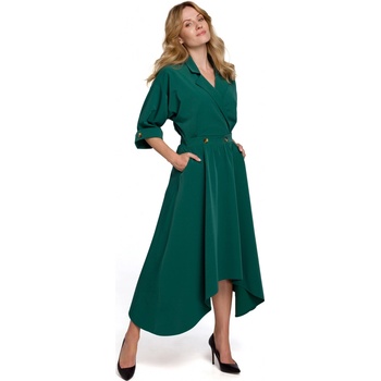 Asymetrické šaty K086 zelené