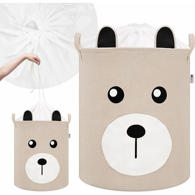 SIPO Koš uzavíratelný bavlna Bear béžový 43 L – Zboží Dáma