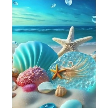 Norimpex - Puzzle Diamant painting: Starfish and shells 30x40cm - 1 - 39 piese