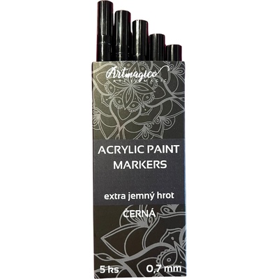 Artmagico akrylový popisovač 5 ks černá 0,7 mm 80142 – Zboží Mobilmania