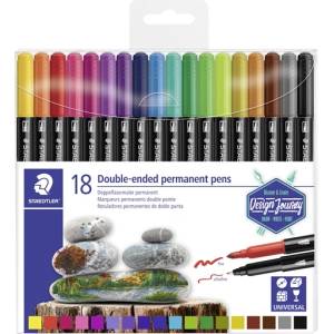 STAEDTLER Маркер Staedtler Twin-Tip перманентен 3, 0/0, 5 мм (18) (3187 TB18)