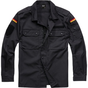 Brandit Мъжка риза с пагони в черен цвят BranditMODEL563 SALE - , размер 3XL