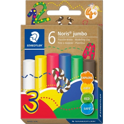 STAEDTLER Пластилин Staedtler Noris Jumbo, 6 цв, станд. цв (31903-А-STANDARD)