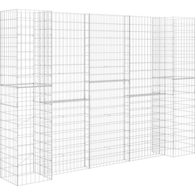 VidaXL Gabionový truhlík ve tvaru písmene H ocelový drát 260x40x180 cm