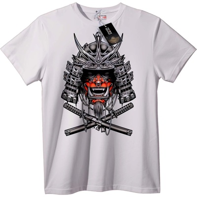 NOONEBRAND Тениска Самурайски череп - 2XL, White