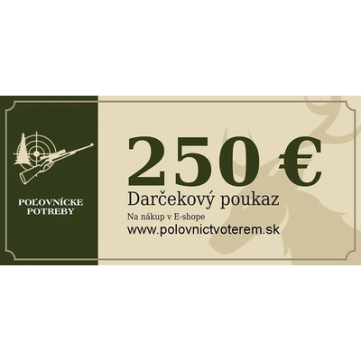 Poľovníctvo TEREM Darčekový poukaz na nákup v našom e-shope 250€