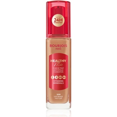 Bourjois Healthy Mix озаряващ хидратиращ фон дьо тен 24 часа цвят 56W Light Bronze 30ml