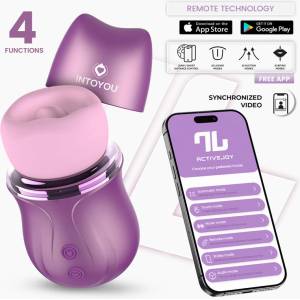 INTOYOU App Series Suvi Stimulator with Licking, Biting, Suction and Vibration USB-C with APP Purple