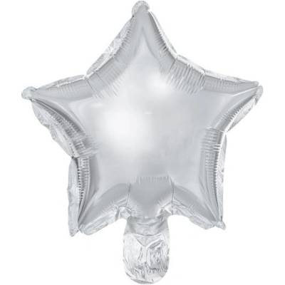 Party Deco Фолиев Балон, Звезда, Сребро (fb120m-018)