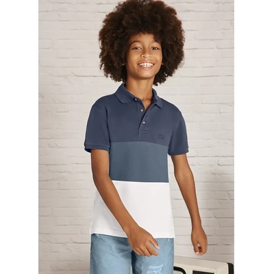 MAYORAL Поло тениска къс ръкав blocking тъмно синьо, бяло и синьо за момче Майорал