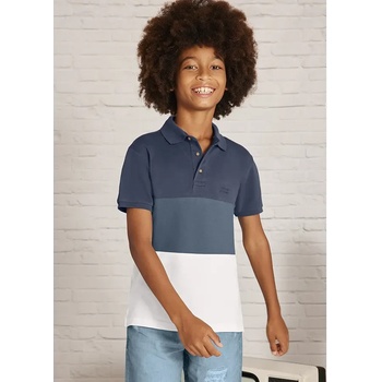 MAYORAL Поло тениска къс ръкав blocking тъмно синьо, бяло и синьо за момче Майорал