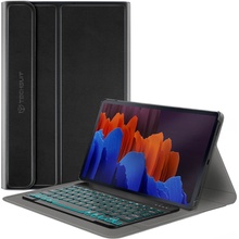 Techsuit Puzdro CozyTab s RGB bezdrôtovou magnetickou klávesnicou Samsung Galaxy Tab S7 Plus 12.4 T970/T976 KF2320785 Čierna