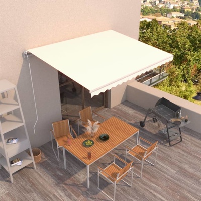 VidaXL Automatická zatahovací markýza 400 x 350 cm krémová