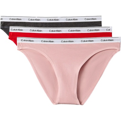 CALVIN KLEIN nohavičky 3PACK Icon logo everyday essentials red harmony - limitovaná edícia