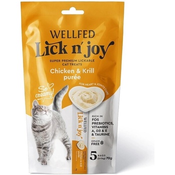 WELLFED Пюре с пиле и крил за котки, 5 сашета x 14 гр