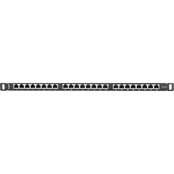 Lanberg patch panel 24 port 0.5U CAT. 6 shielded, black (PPS6-0024-B)