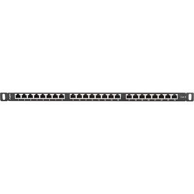 Lanberg patch panel 24 port 0.5U CAT. 6 shielded, black (PPS6-0024-B)
