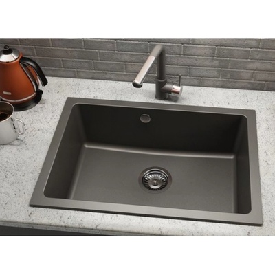 FAT Гранитна мивка за кухня Фат 243, еднокоритна за три вида монтаж 66 х 46 см