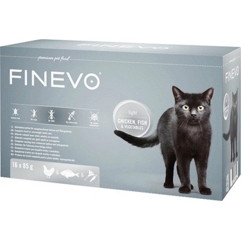 Finevo Light Cat kuracie ryba mrkva 16 x 85 g