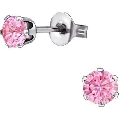 Mabell Dámské náušnice z chirurgické oceli PRIMROSE CZ221A4S5837-PINKC45
