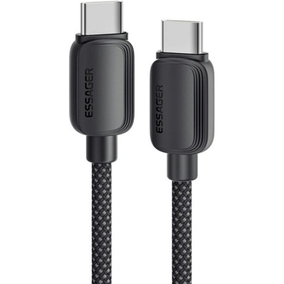 Essager ES-X46 opletený nabíjací a dátový USB-C na USB-C 2m černý