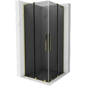 Mexen Velar L Duo плъзгаща душ кабина 90 x 90 см, графит, златисто - 871-090-090-02-43-50 (871-090-090-02-43-50)