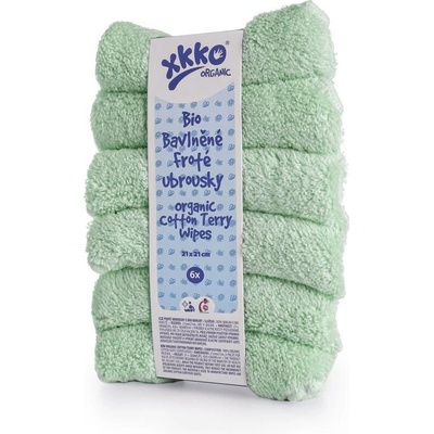 XKKO BIO bavlnené obrúsky Organic 21x21 mint