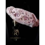 Radi handmade Широка диадема с възел с розови камъни (410)