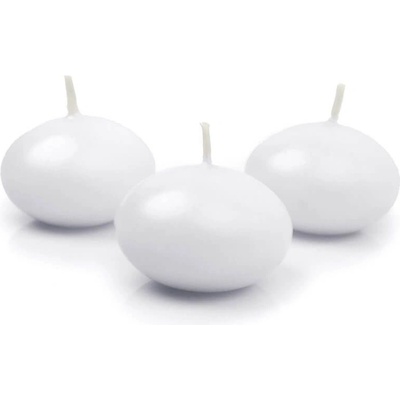 PartyDeco Plávajúce sviečky biele 5cm 10ks